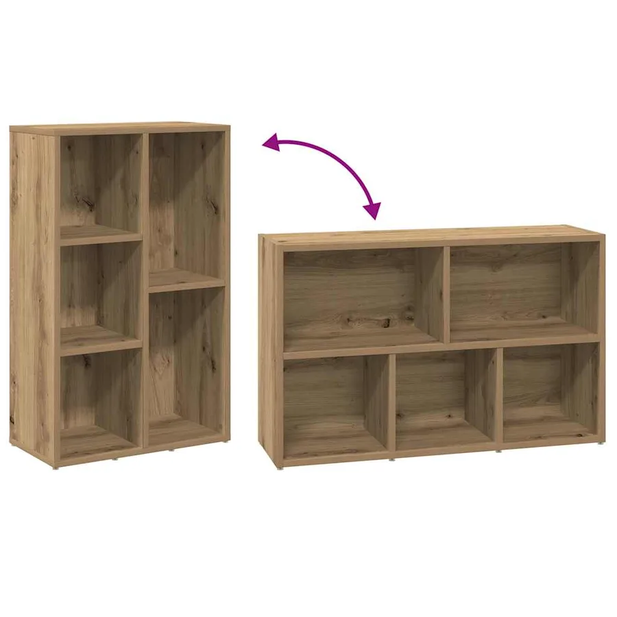 Bibliothèque chêne artisanal 50x25x80 cm bois d'ingénierie - 8