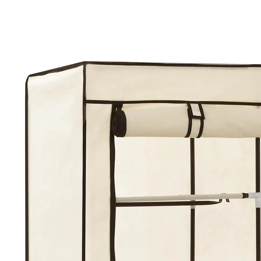 Armoire avec compartiments et barres Crème 150x45x175 cm Tissu - 8