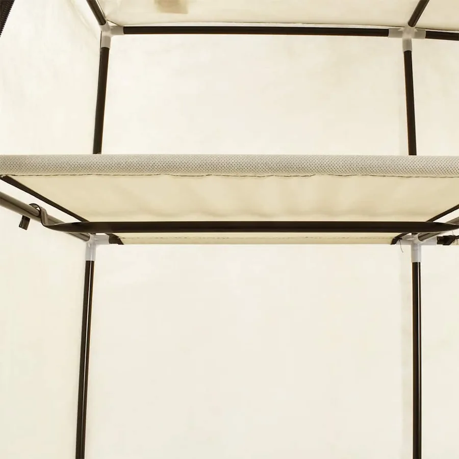 Armoire avec compartiments et barres Crème 150x45x175 cm Tissu - 9