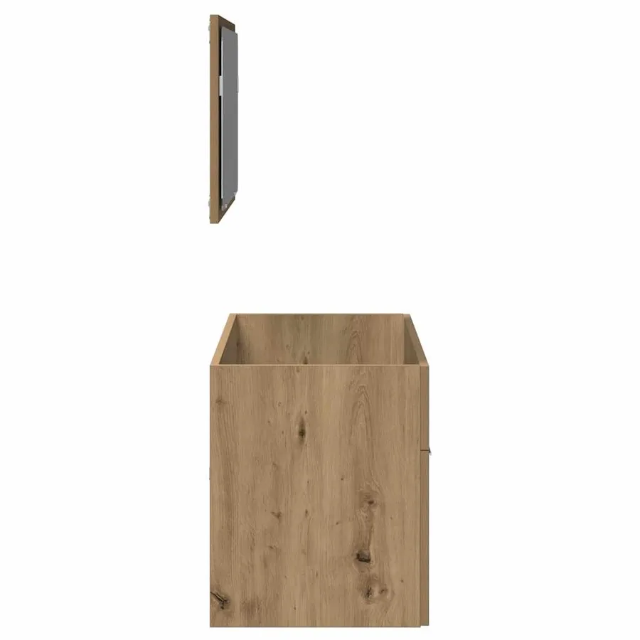 Armoire de salle de bain avec miroir chêne artisanal - 5