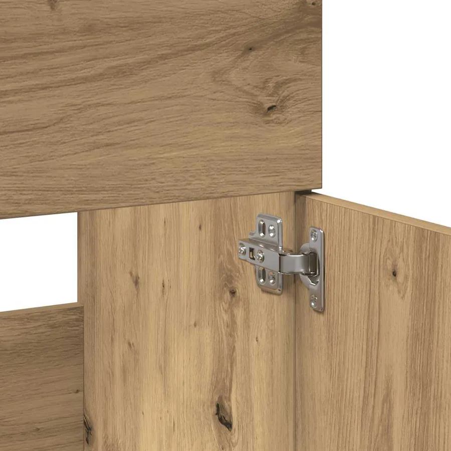 Armoire de salle de bain avec miroir chêne artisanal - 8