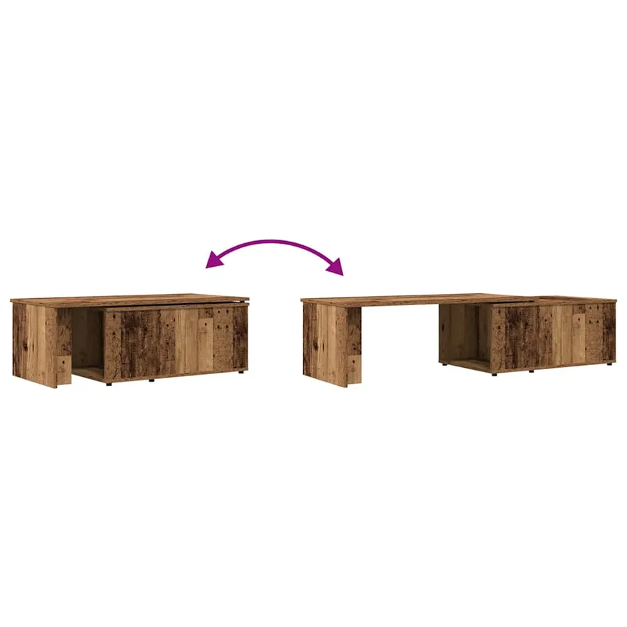 Table basse vieux bois 150x50x35 cm bois d'ingénierie - 9