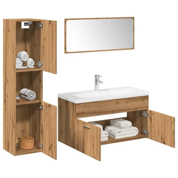 Ensemble de meubles salle de bain 5 pcs bois d'ingénierie