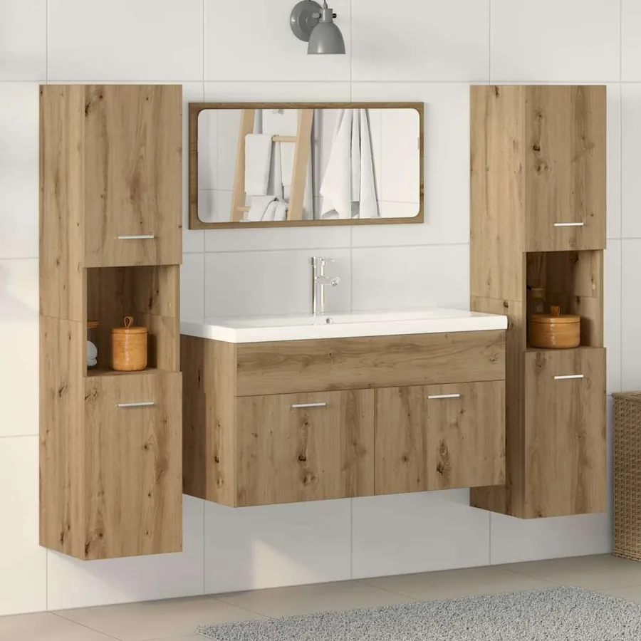 Ensemble de meubles salle de bain 4 pcs bois d'ingénierie