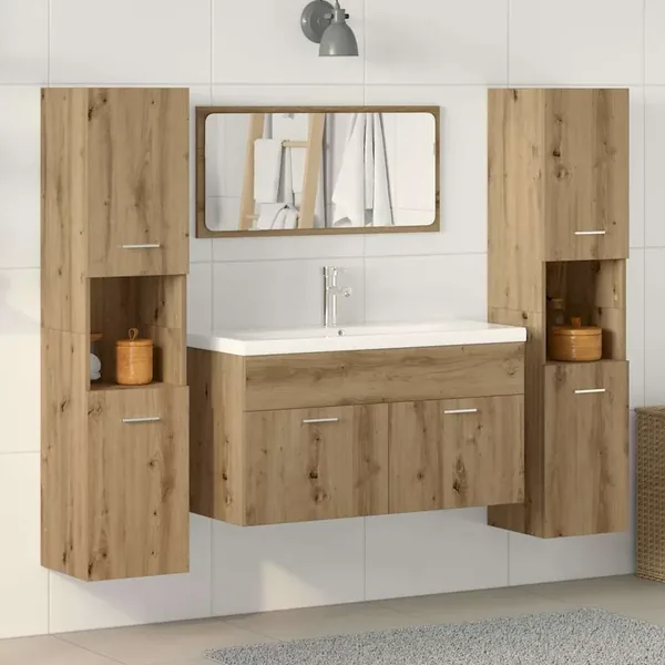 Ensemble de meubles salle de bain 4 pcs bois d'ingénierie
