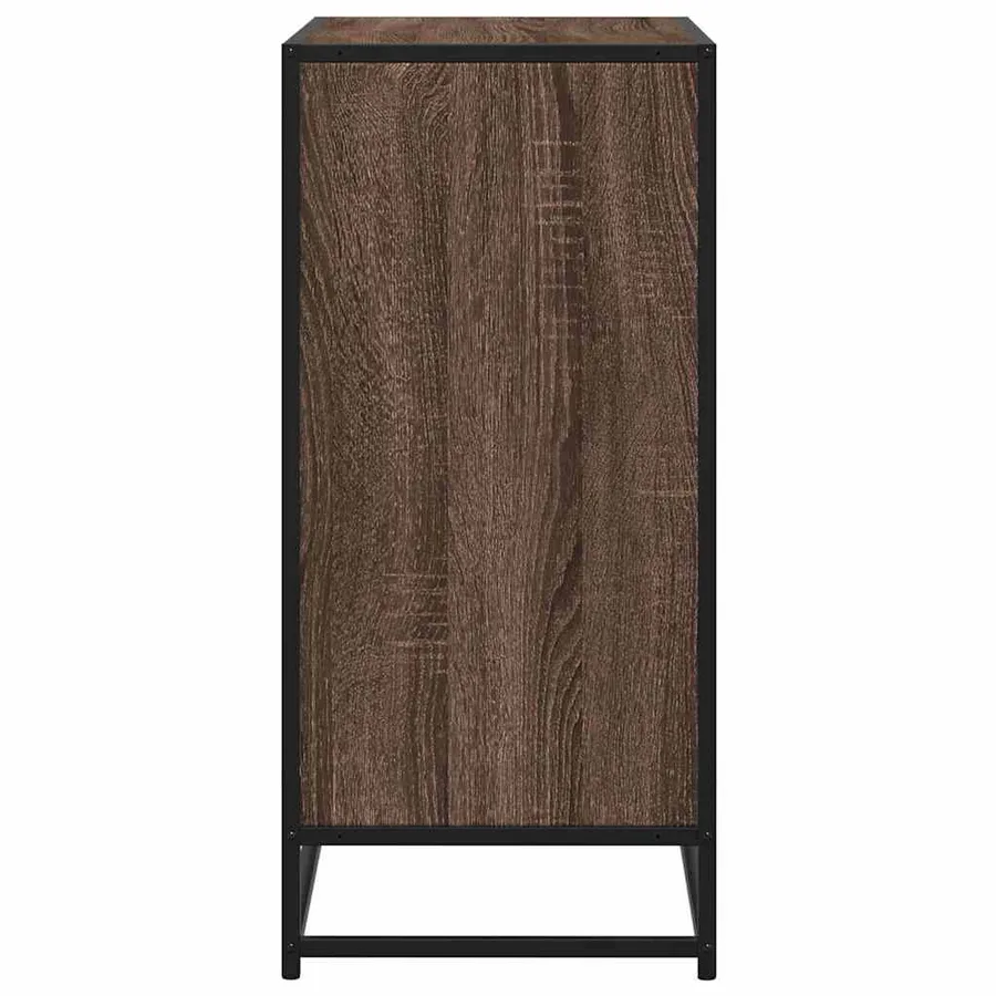 Buffet chêne marron 68x35x76 cm bois d'ingénierie et métal - 5