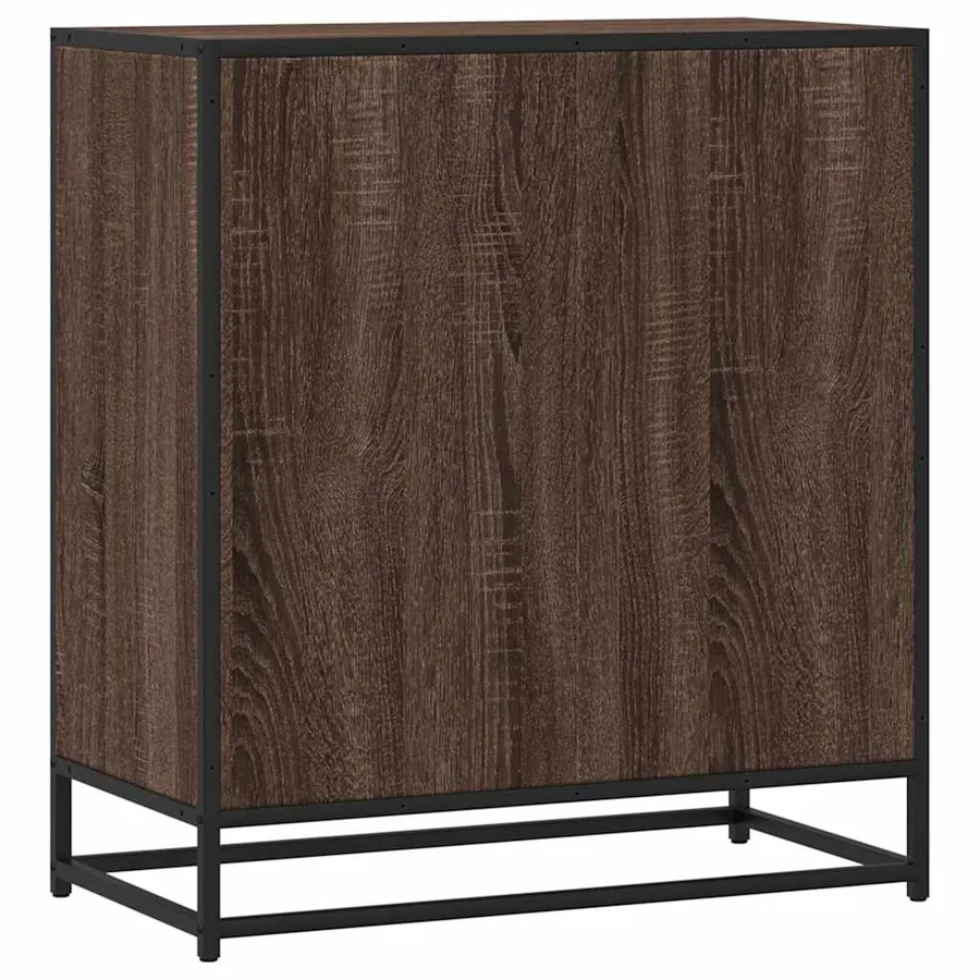 Buffet chêne marron 68x35x76 cm bois d'ingénierie et métal - 6