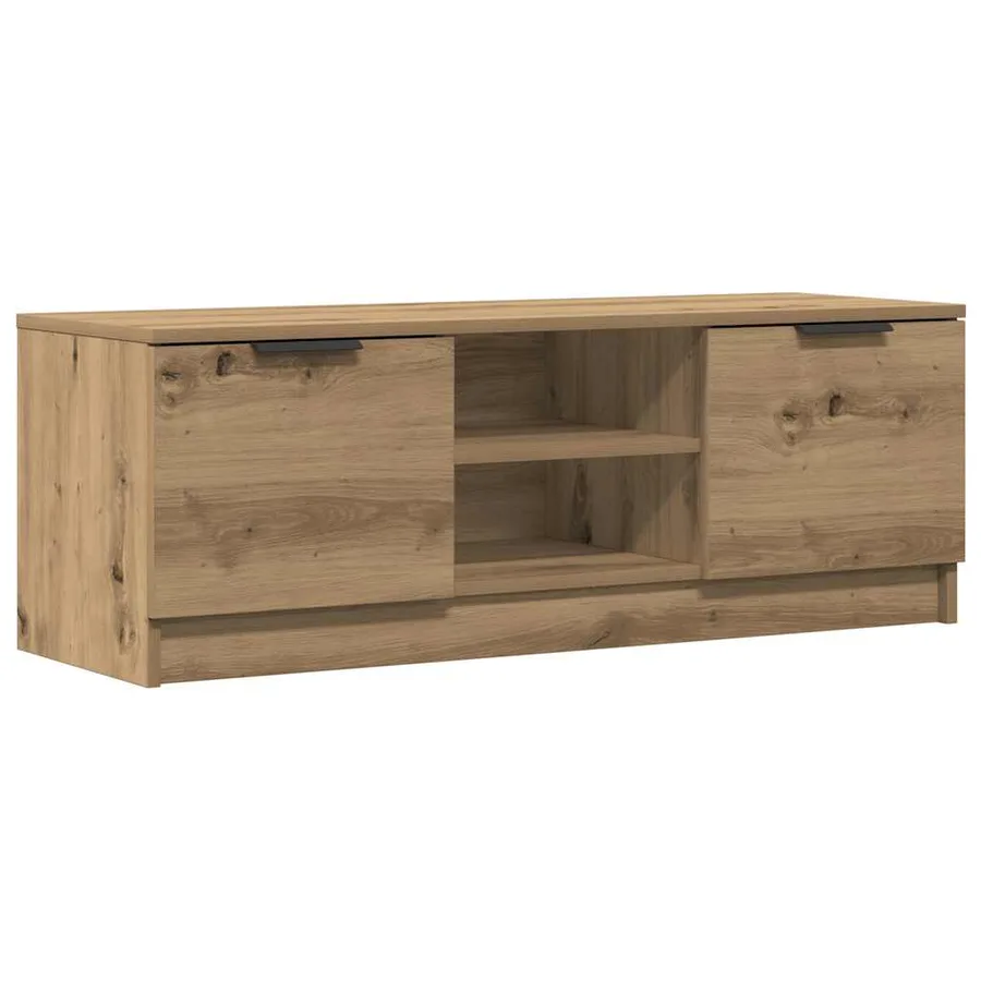 Meuble TV chêne artisanal 102x35x36,5 cm bois d'ingénierie - 2