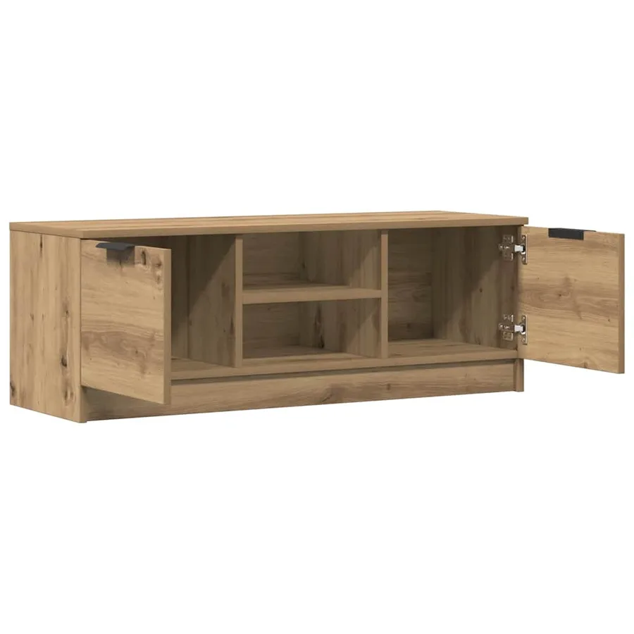 Meuble TV chêne artisanal 102x35x36,5 cm bois d'ingénierie - 4