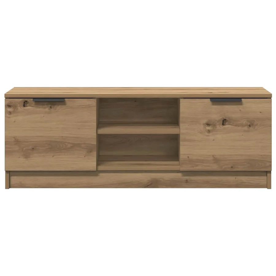 Meuble TV chêne artisanal 102x35x36,5 cm bois d'ingénierie - 5