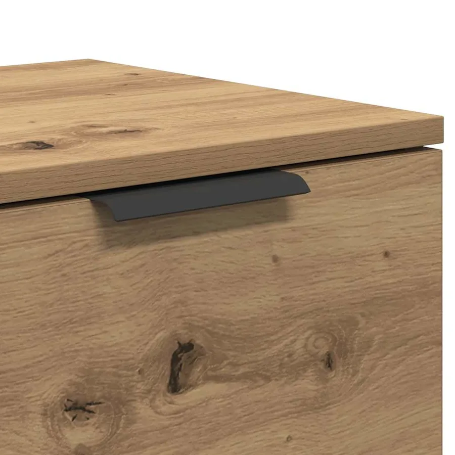 Meuble TV chêne artisanal 102x35x36,5 cm bois d'ingénierie - 8