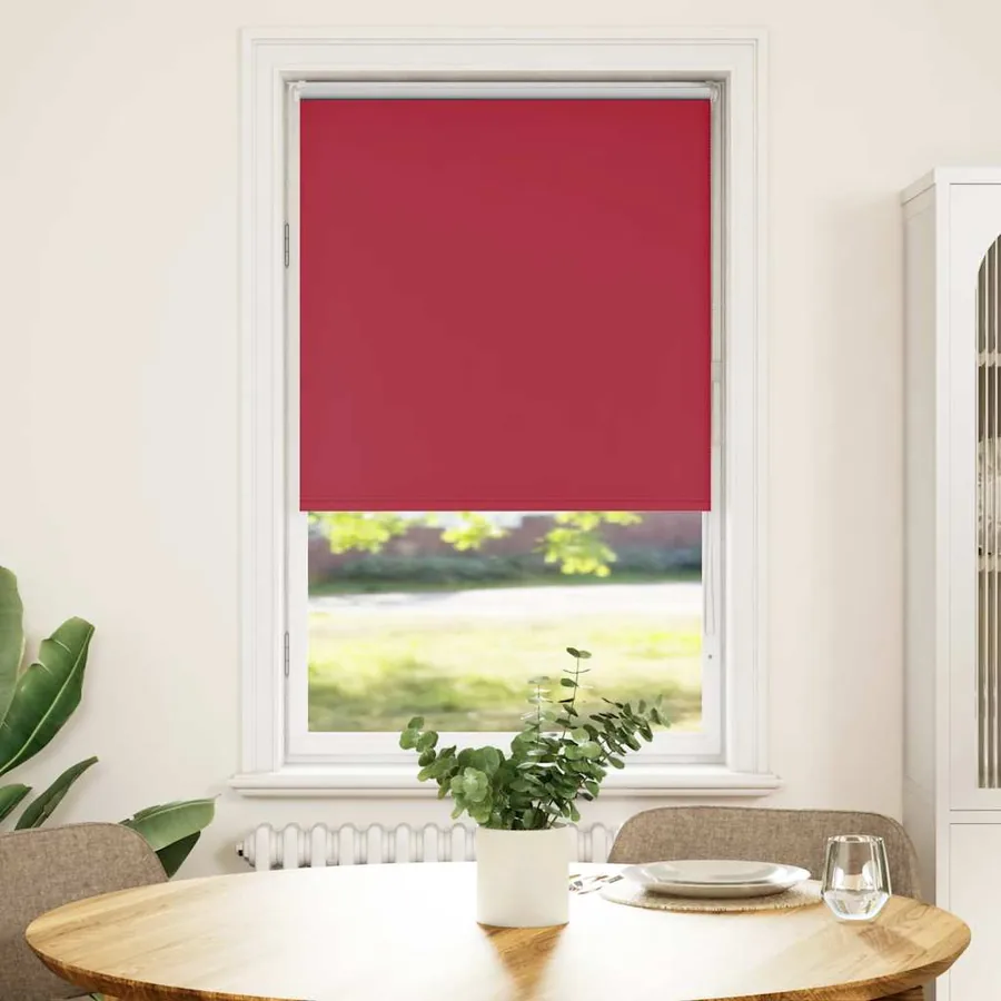 Store enrouleur occultant rouge largeur du tissu 80,7 cm
