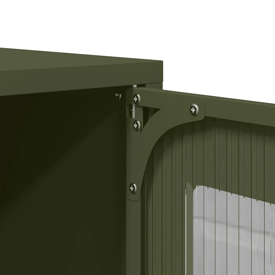 Buffet haut vert olive 68x39x107 cm acier - 10