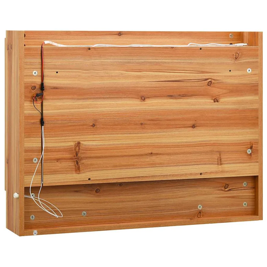 Armoire à miroir de salle de bain LED Chêne 80x15x60 cm MDF - 6