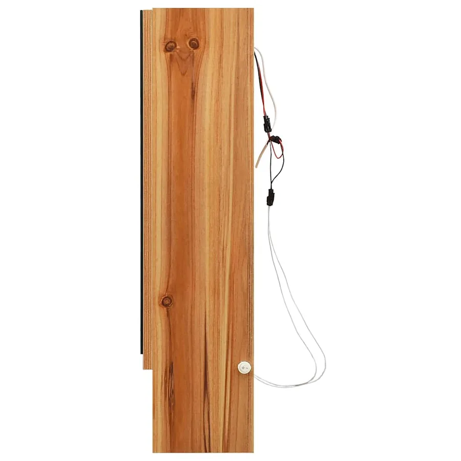 Armoire à miroir de salle de bain LED Chêne 80x15x60 cm MDF - 7