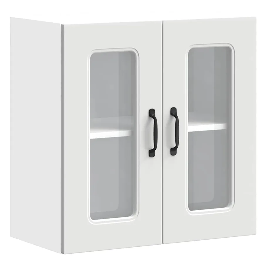 Armoire murale de cuisine avec porte en verre Kalmar blanc - 2