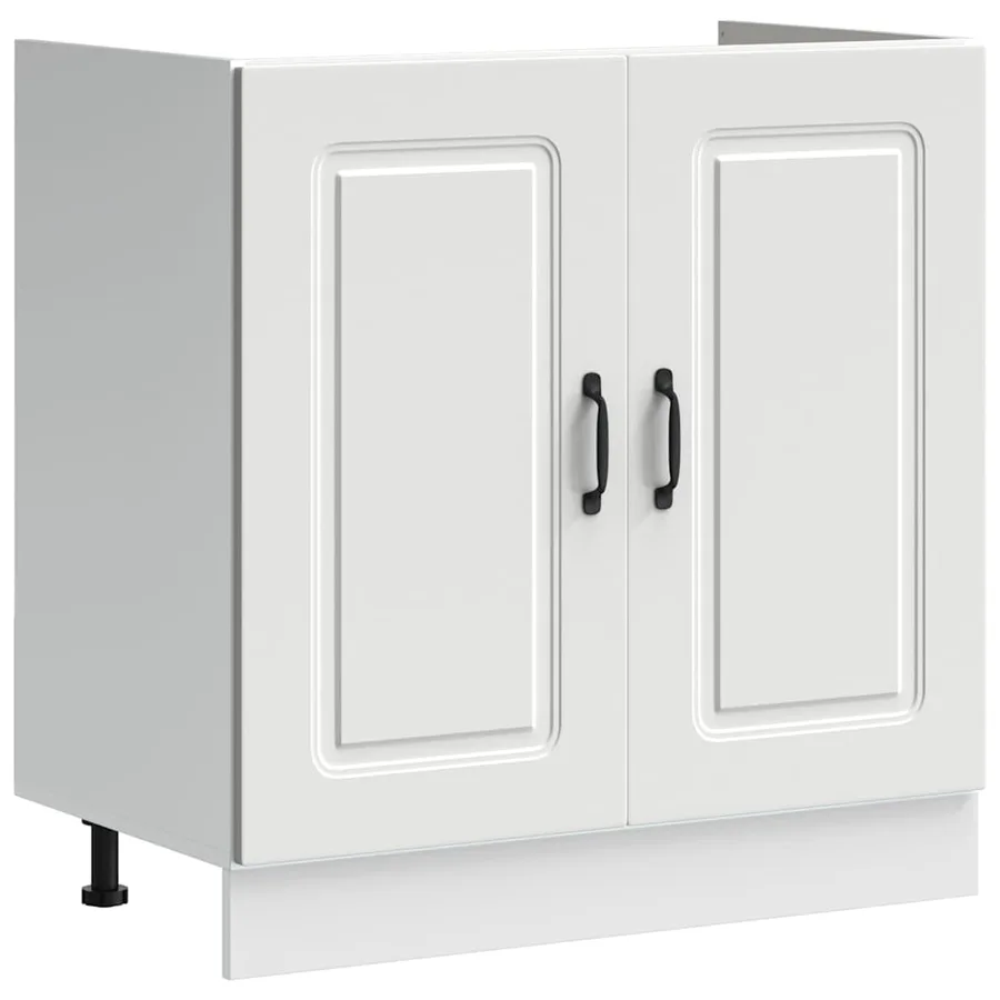 Meuble bas pour évier Kalmar blanc 80x46x81,5cm bois ingénierie - 2