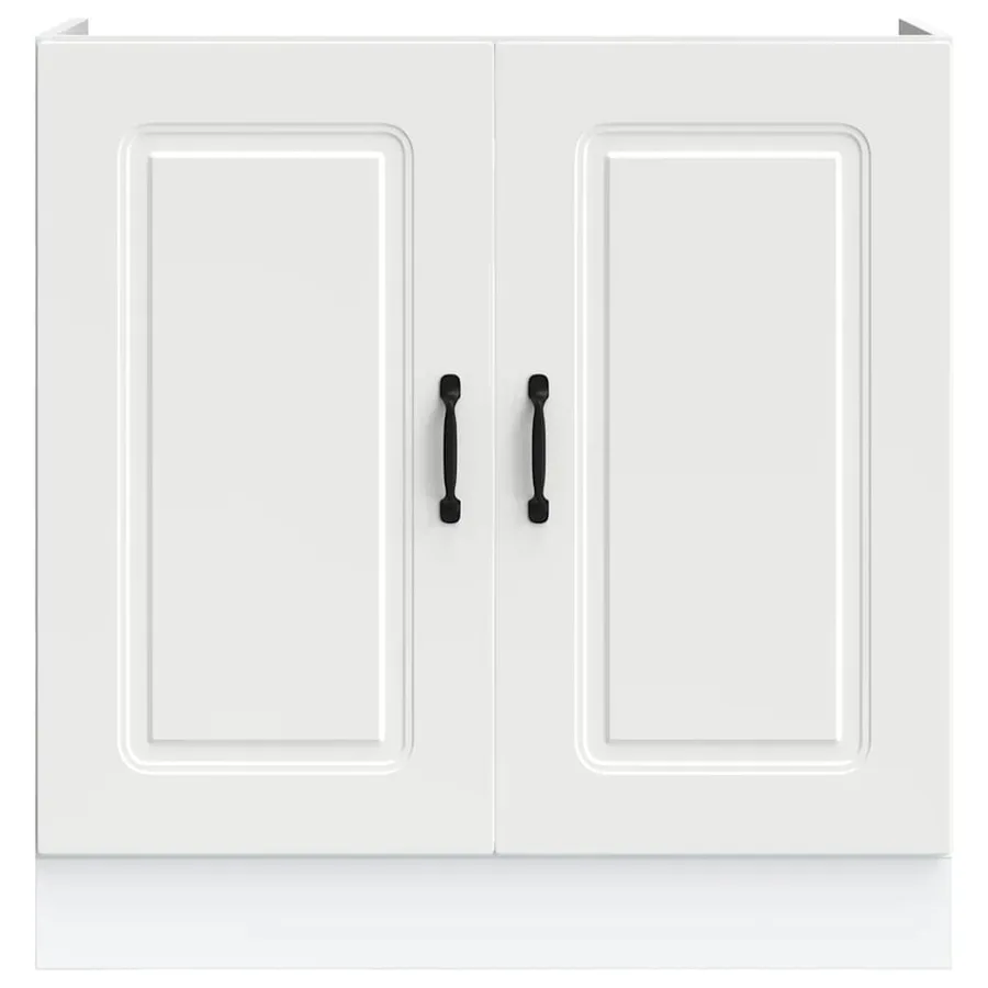 Meuble bas pour évier Kalmar blanc 80x46x81,5cm bois ingénierie - 3
