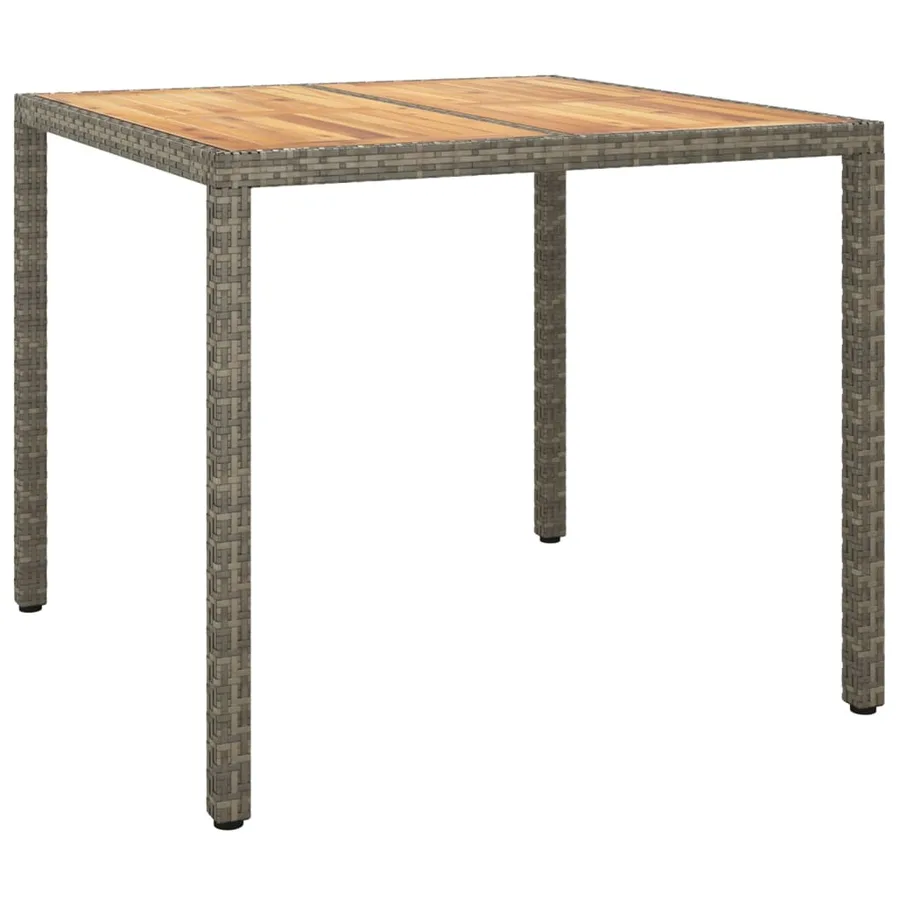 Ensemble à manger de jardin 5 pcs coussins gris résine tressée - 7