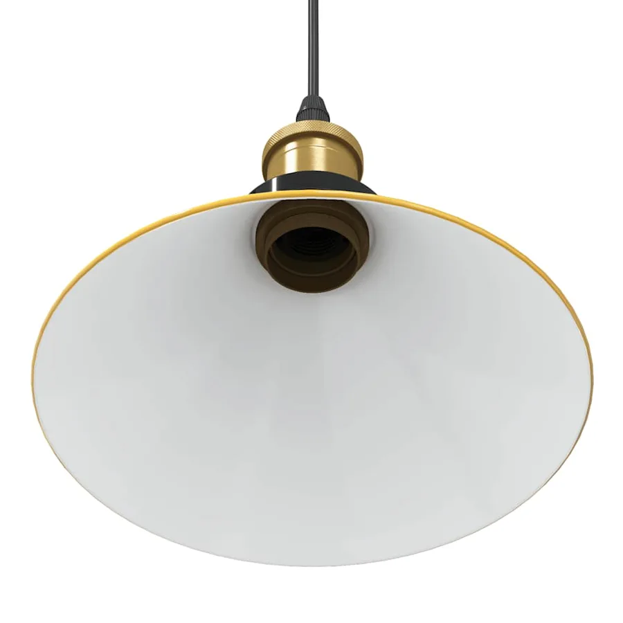 Lampe suspendue réglable hauteur E27 jaune brillant Ø22cm métal - 9