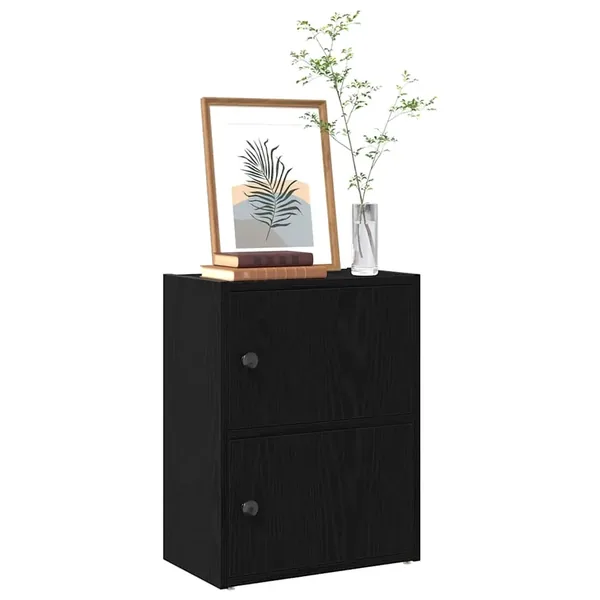 Bibliothèque chêne noir 40x24x52 cm bois d'ingénierie
