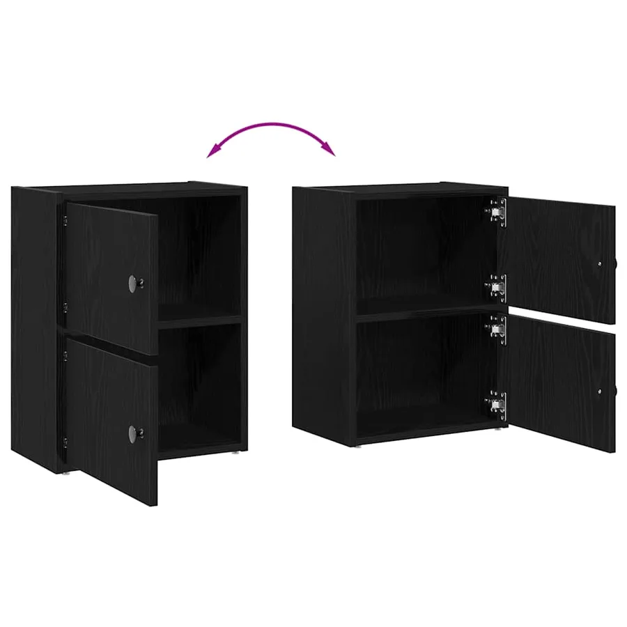 Bibliothèque chêne noir 40x24x52 cm bois d'ingénierie - 8