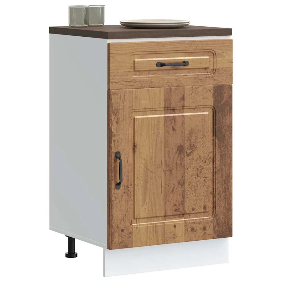 Armoire de cuisine Kalmar vieux bois bois d'ingénierie