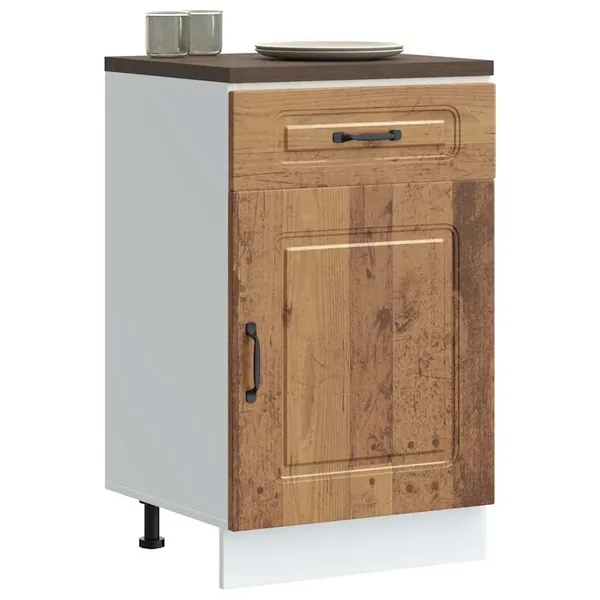Armoire de cuisine Kalmar vieux bois bois d'ingénierie