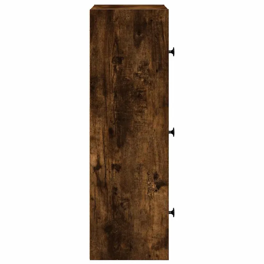 Bibliothèque chêne fumé 40x24x77 cm bois d'ingénierie - 6