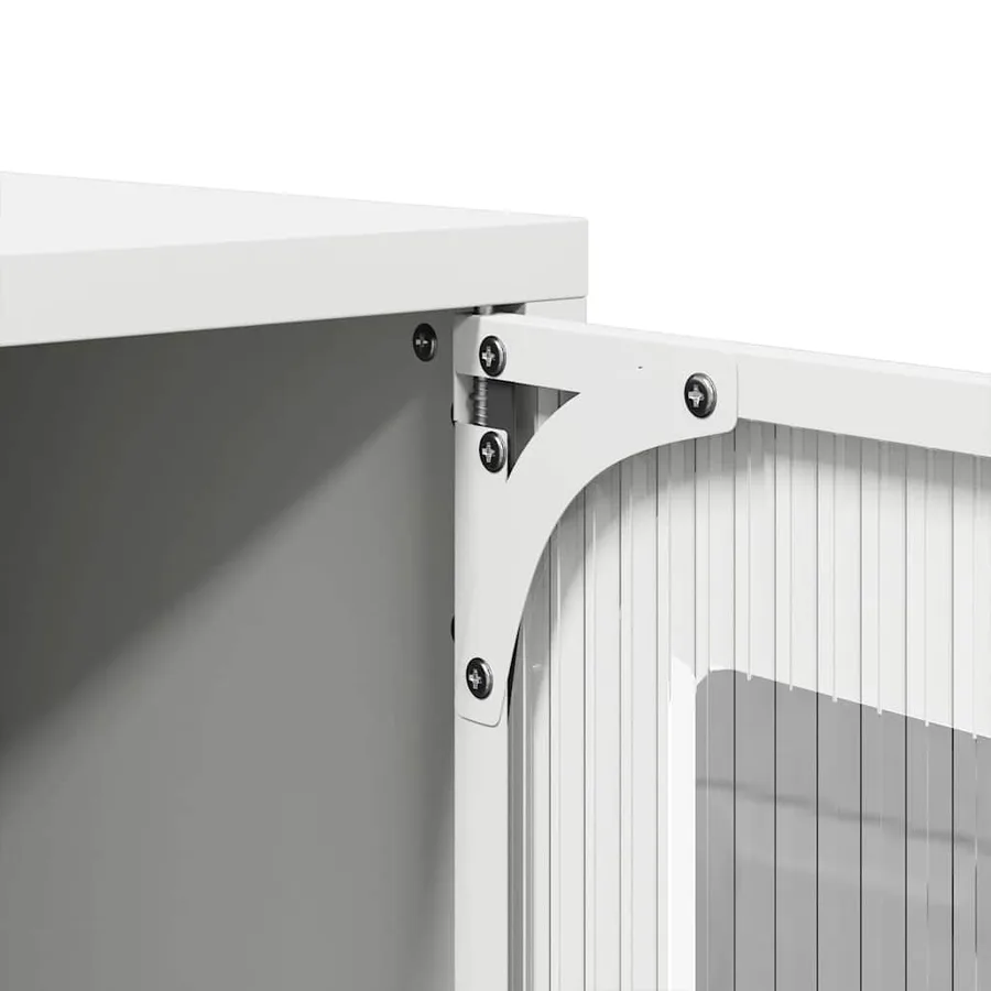 Meuble TV blanc 100,5x39x60,5 cm acier laminé à froid - 11