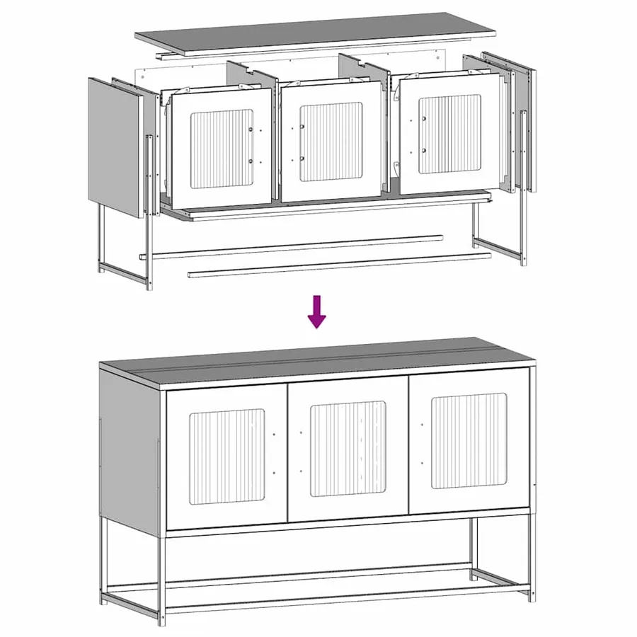 Meuble TV blanc 100,5x39x60,5 cm acier laminé à froid - 12