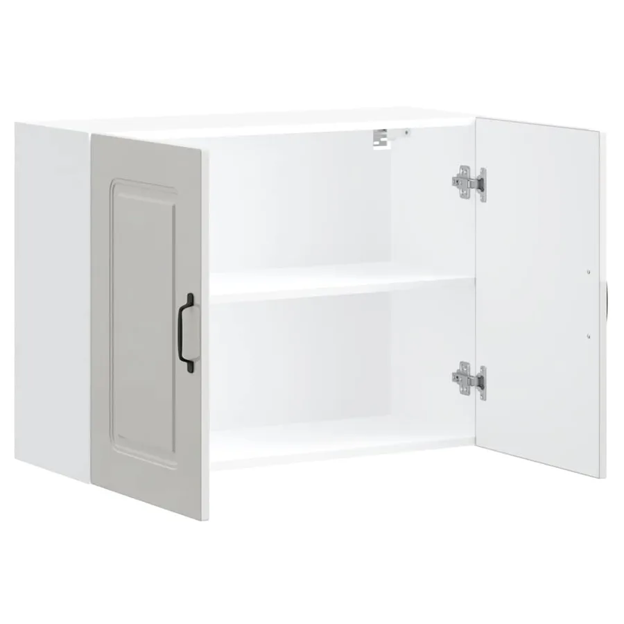 Armoire murale de cuisine Kalmar blanc brillant bois ingénierie - 5