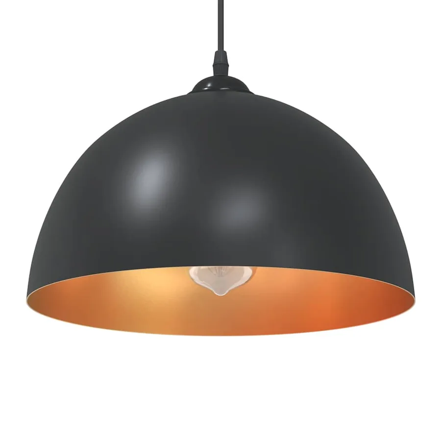 Lampes suspendues 2 pcs hauteur réglable E27 noir Ø 30 cm métal