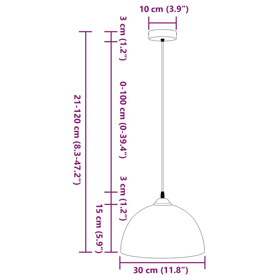 Lampes suspendues 2 pcs hauteur réglable E27 noir Ø 30 cm métal - 12