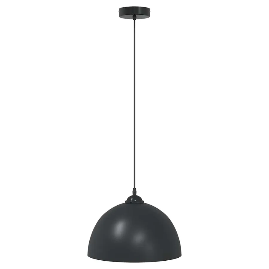 Lampes suspendues 2 pcs hauteur réglable E27 noir Ø 30 cm métal - 5