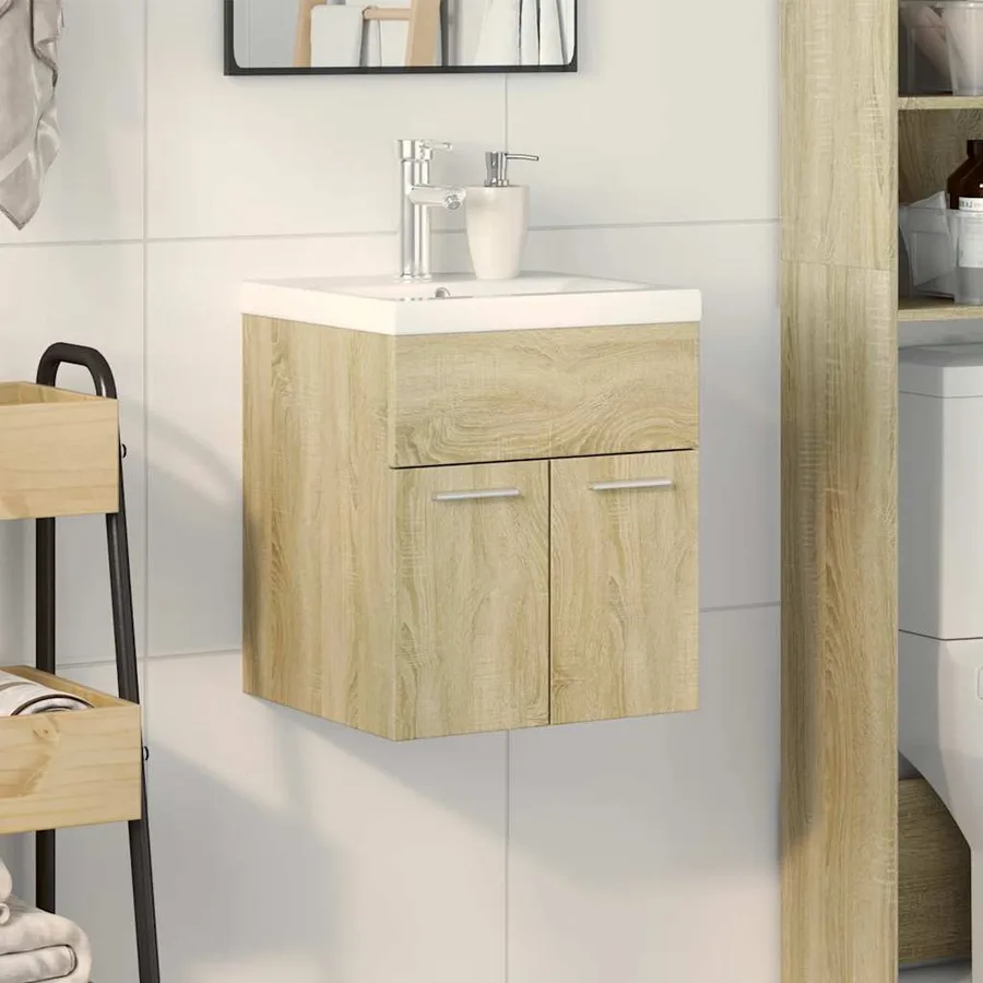 Ensemble de meubles de salle de bain 2 pcs chêne sonoma - 3