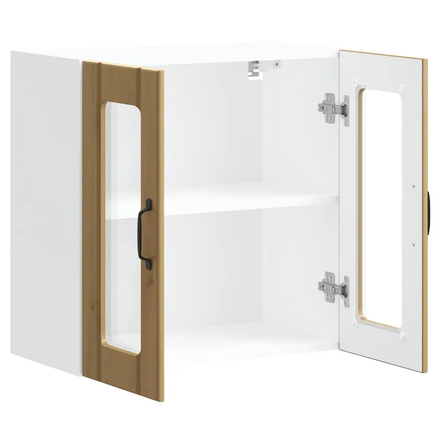 Armoire murale de cuisine avec porte vitrée "Lucca" Chêne artisanal Bois d'ingénierie - 7