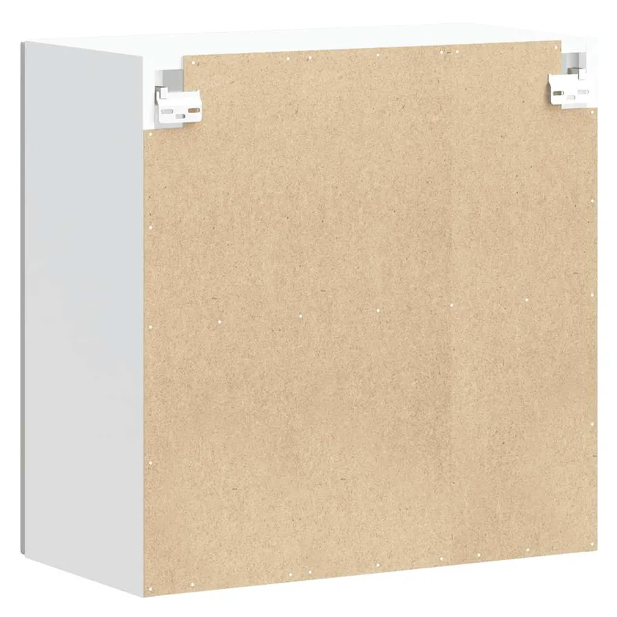 Armoire murale de cuisine avec porte vitrée "Lucca" Bois d'ingénierie blanc brillant - 9