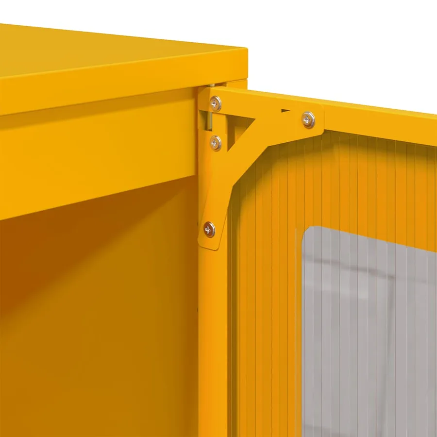 Buffet jaune moutarde 100,5x39x107 cm acier laminé à froid - 10