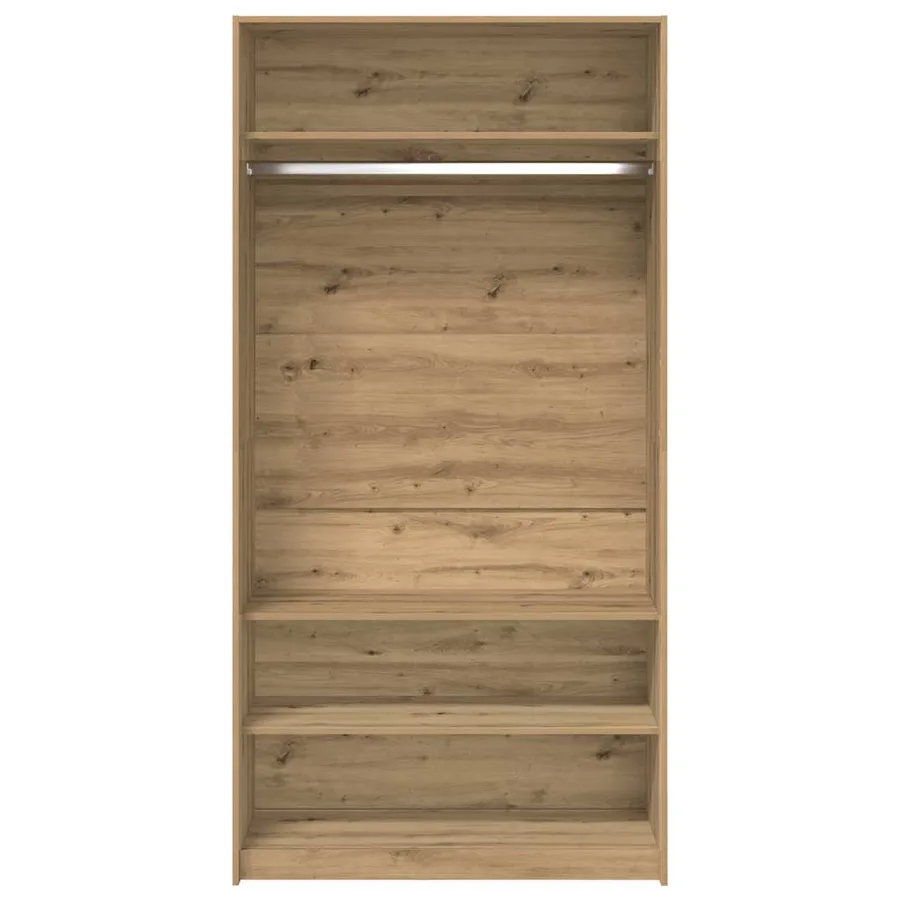 Garde-robe chêne artisanal 100x50x200 cm bois d'ingénierie - 4