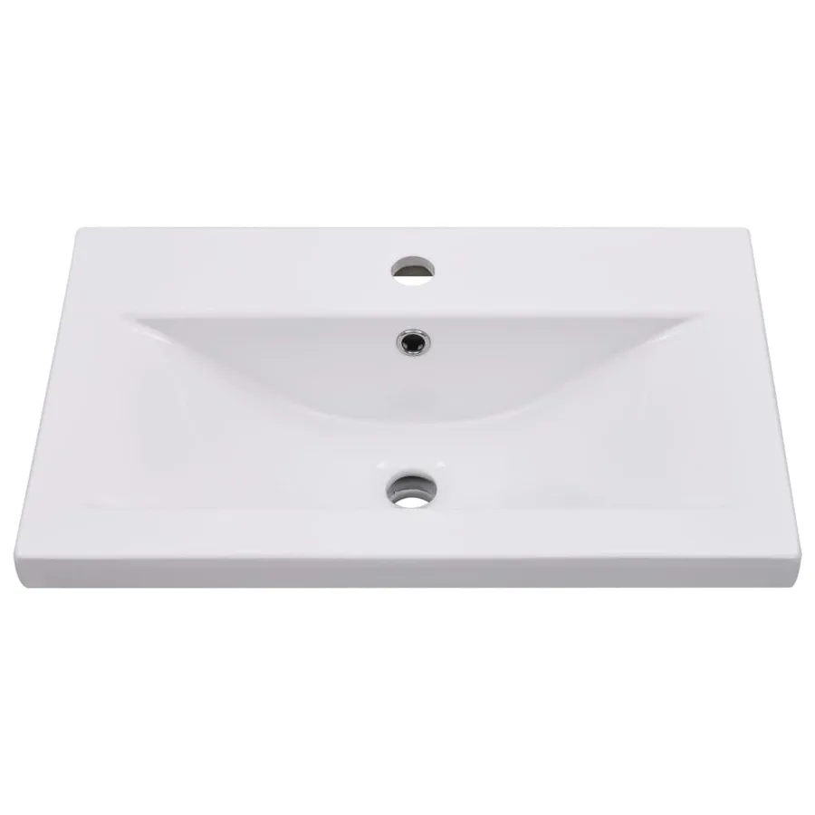 Armoire d'évier avec lavabo intégré Blanc Aggloméré - 9