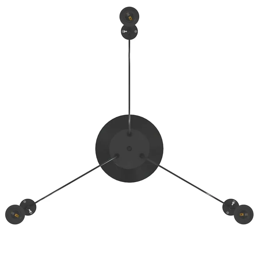 Lampe suspendue avec 3 porte-lampes E27 noir métal - 12