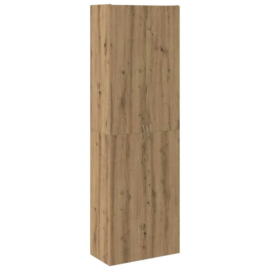 Buffet haut chêne artisanal 60x32x190 cm bois d'ingénierie - 2