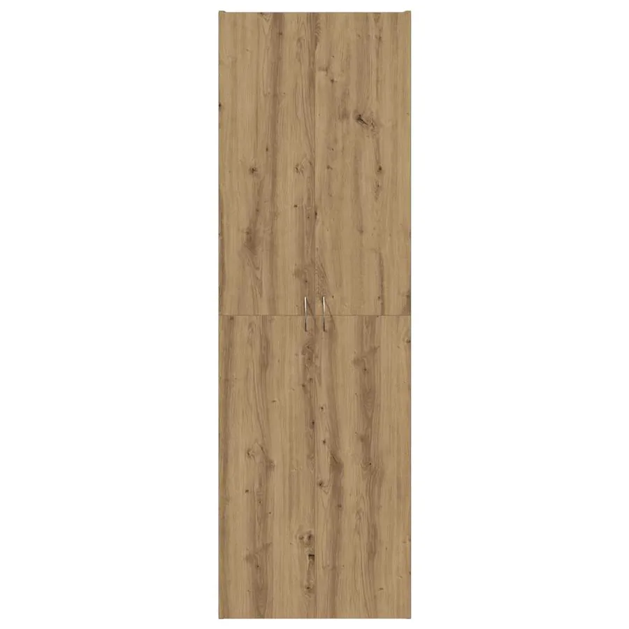 Buffet haut chêne artisanal 60x32x190 cm bois d'ingénierie - 3