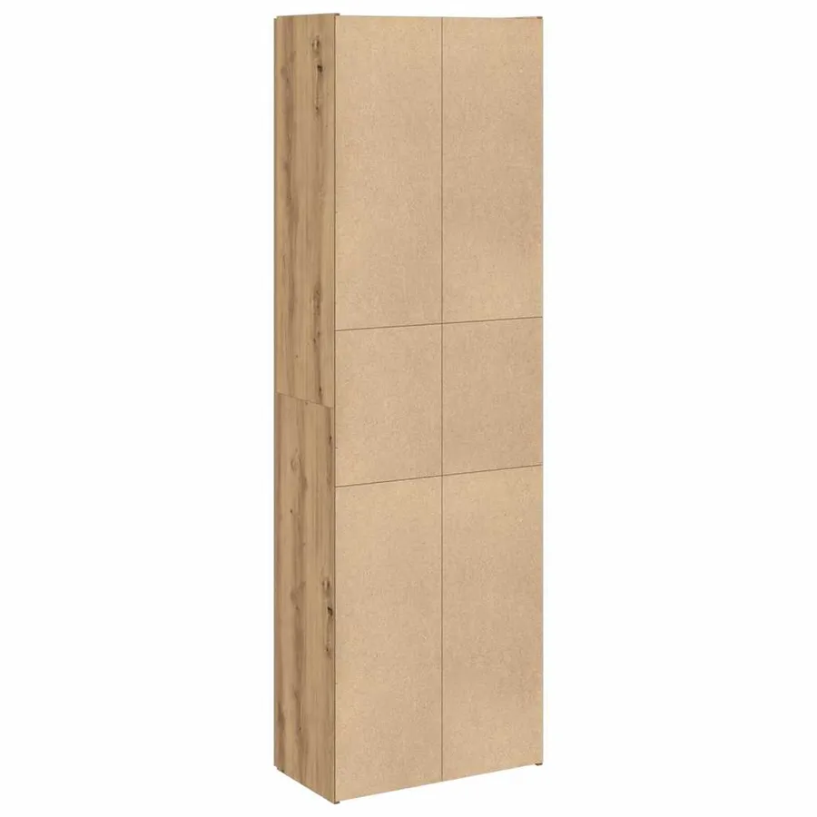 Buffet haut chêne artisanal 60x32x190 cm bois d'ingénierie - 5