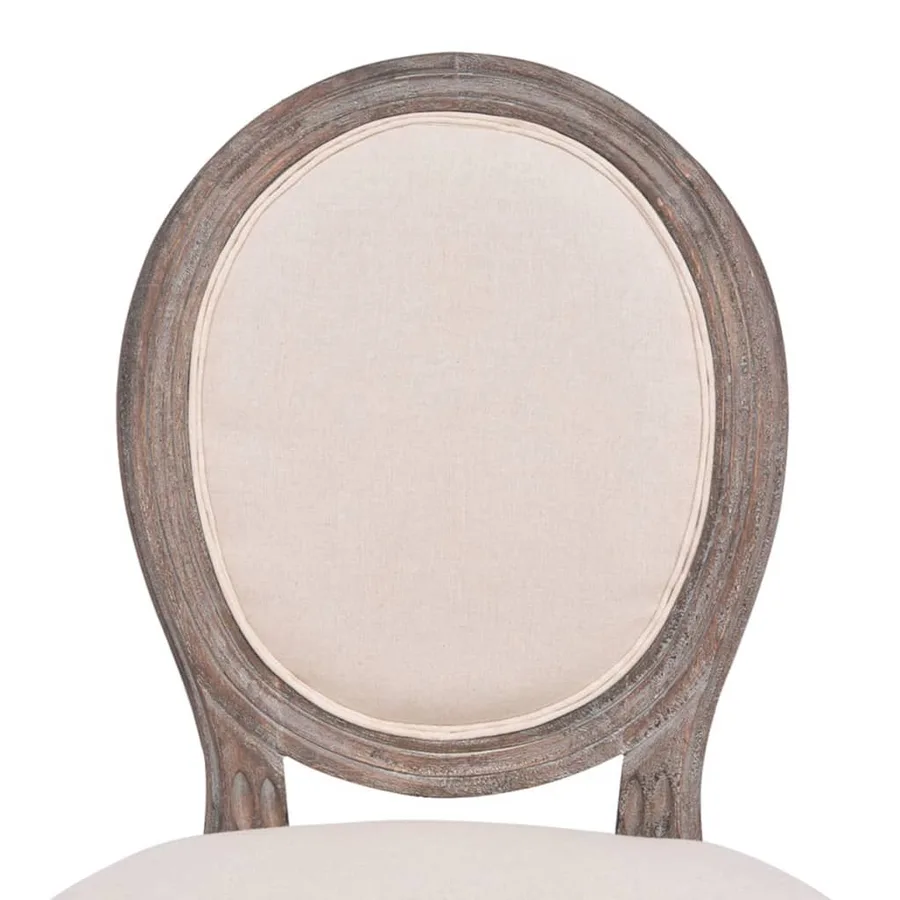 Chaises à manger lot de 2 crème tissu - 5