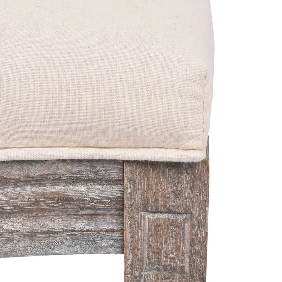 Chaises à manger lot de 2 crème tissu - 6