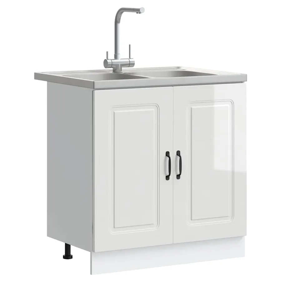 Armoire de cuisine Kalmar Blanc Brillant 80 x 46 x 81,5 cm - 3