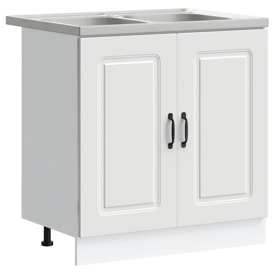 Armoire de cuisine avec stockage Kalmar Blanc 80 x 46 x 81,5 cm - 2
