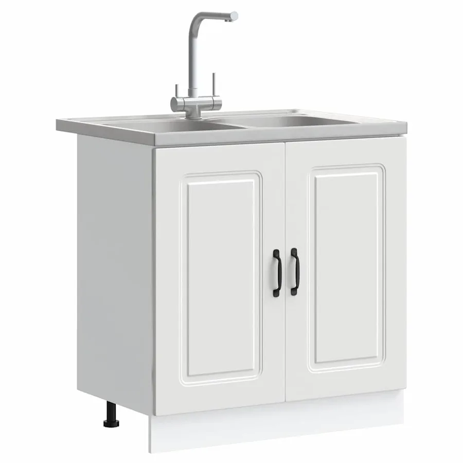 Armoire de cuisine avec stockage Kalmar Blanc 80 x 46 x 81,5 cm - 3